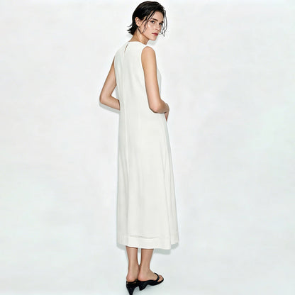 Damen Freizeitkleid ALinie Ärmellos Sommer Leicht Eleganz