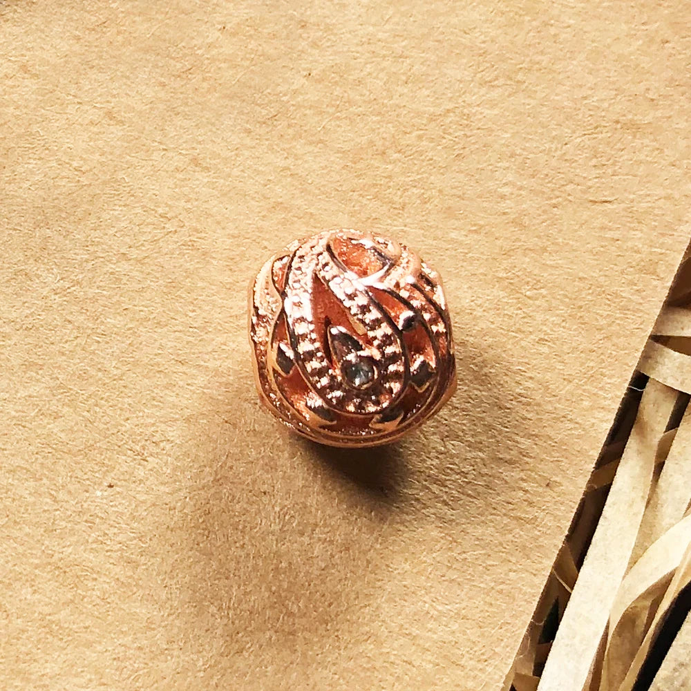 Damen-Charm-Anhänger Roségold Perlen Wassertropfen aus Sterlingsilber
