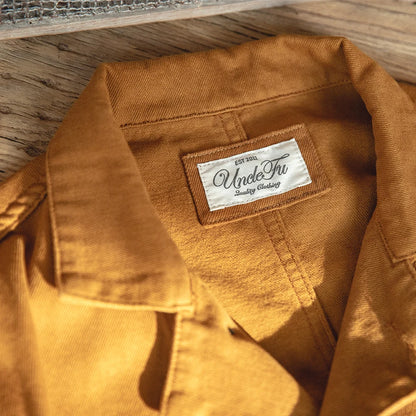 Herren Jacke Ingwerfarben Arbeitskleidungsjacke mit mehreren Taschen lässige Jagdjacke