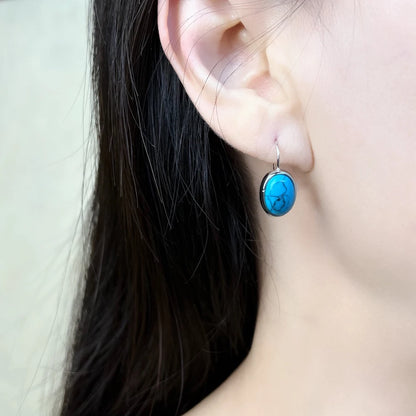 Damen-Ohrtropfen oval elegant aus Sterlingsilber