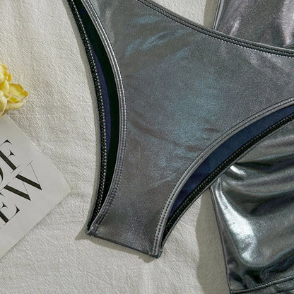 Push-Up-Bikini mit Strasssteinen und passendem Stirnband – ideal für Strand und Pool