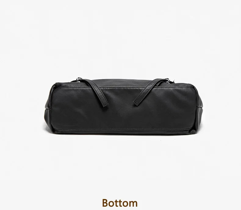 Damen-Schultertasche aus weichem PU mit verstellbaren Schnallenriemen und großem Fassungsvermögen dunkelgrau