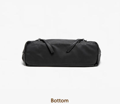 Damen-Schultertasche aus weichem PU mit verstellbaren Schnallenriemen und großem Fassungsvermögen dunkelgrau