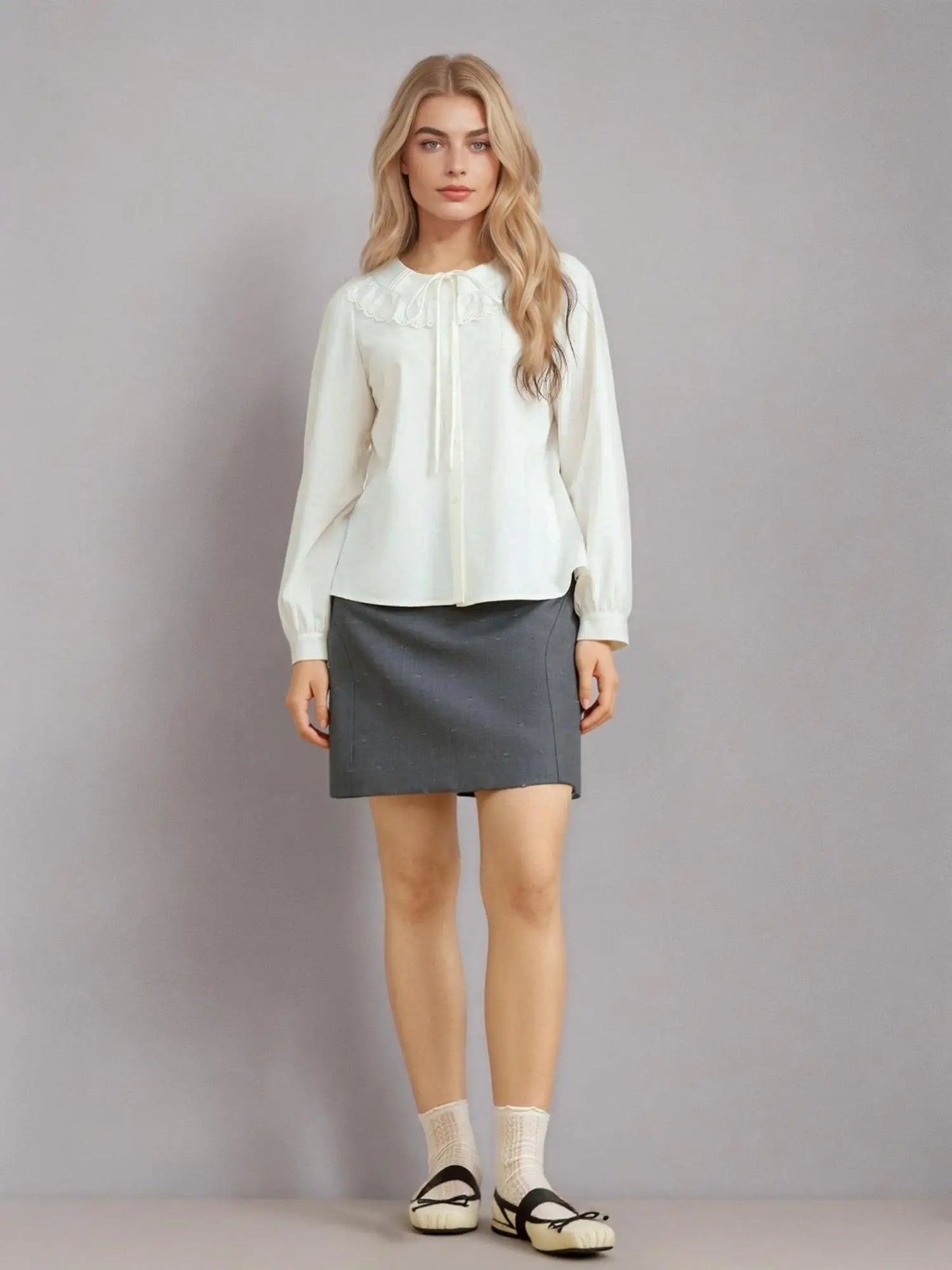 Zweiteilig tragbares Damen-Feinstrick-Top mit Doppelkragen im Casual-Stil – ideal für den Herbst