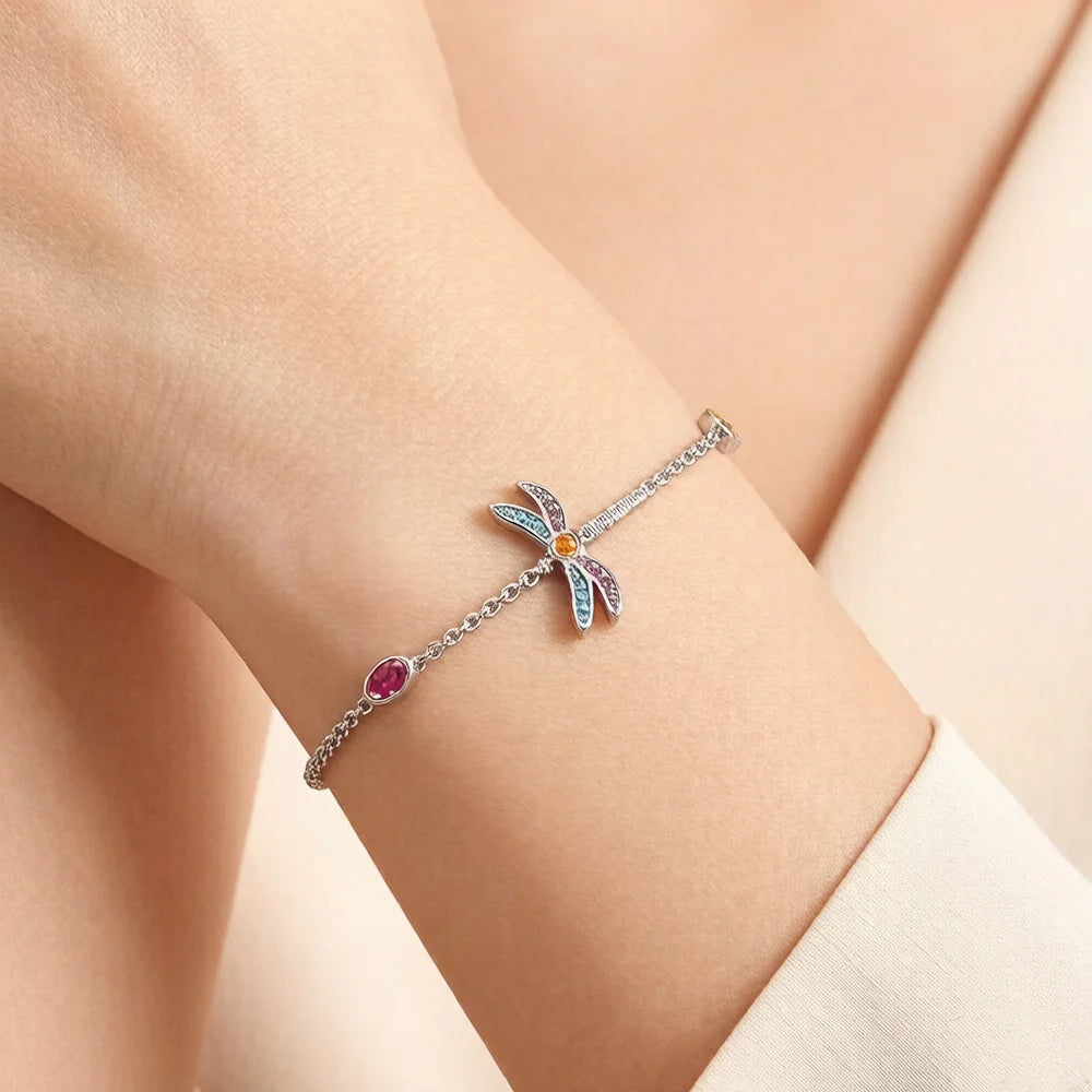 Damen-Armband Libelle bunt Böhmen aus Sterlingsilber