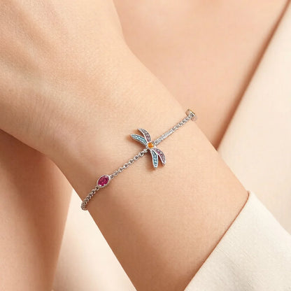 Damen-Armband Libelle bunt Böhmen aus Sterlingsilber