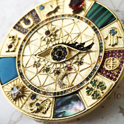 Damen-Charm-Anhänger Amulett magisch Natur Elemente aus Sterlingsilber