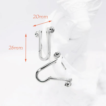 Damen-Creolen Totenkopf Punk aus Sterlingsilber