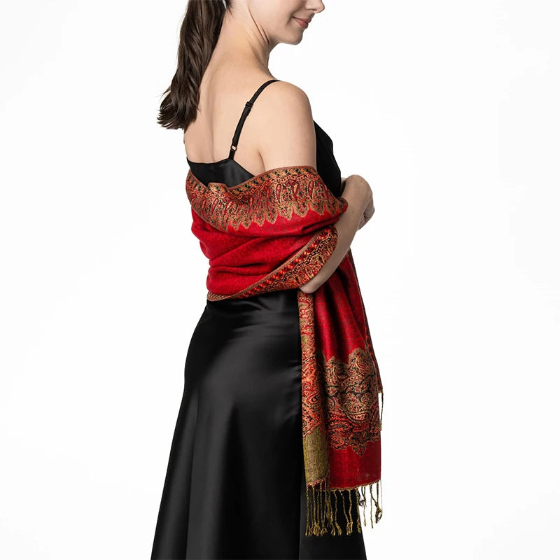 Damen Winterschal Kaschmir Plaid warm Pashmina Bandana Quaste Qualität