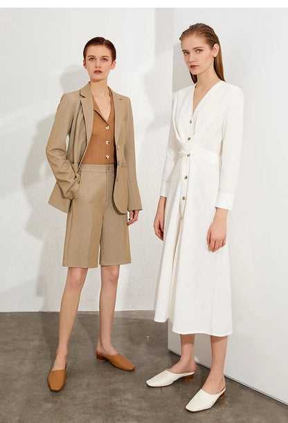 Damen Shorts im minimalistischen Stil mit hoher Taille und lässiger Passform