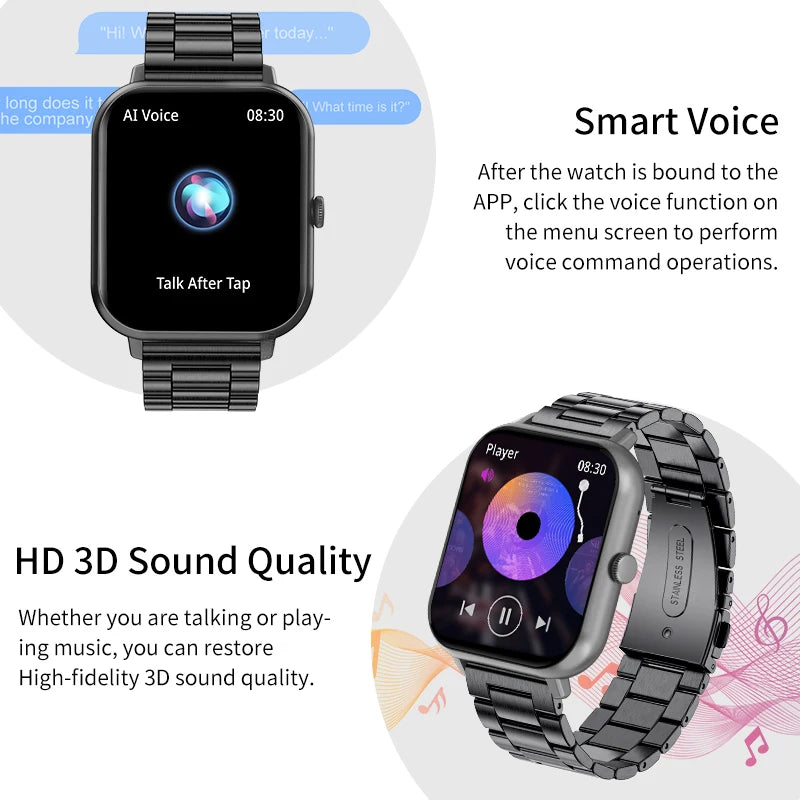 LIGE 1,83 "HD Display Smart Uhr AI Sprachanruf Smartwatch GPS Motion Traject 24H Gesundheit Monitor Uhren Für Android IOS