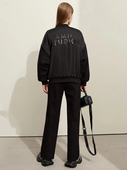 Damen Parka im sportlichen Stil mit Baseballkragen und Stickerei