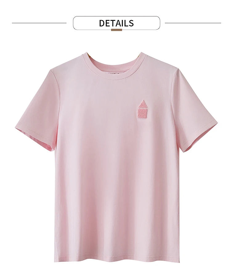 Damen T-Shirt aus Eisprozellan mit Rundhalsausschnitt und antibakteriellen Eigenschaften