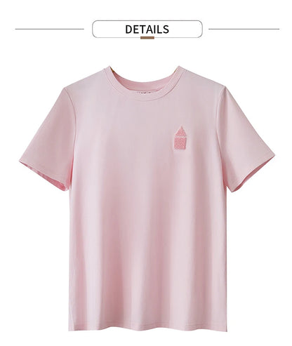 Damen T-Shirt aus Eisprozellan mit Rundhalsausschnitt und antibakteriellen Eigenschaften