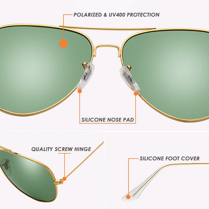 Sonnenbrille Pilot übergroß polarisiert 62mm UVA/UVB Etui Herren