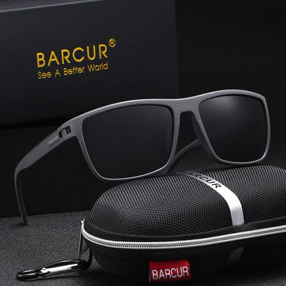 Sonnenbrille Rechteck TR90 polarisiert Spiegel Farbverlauf UV400 Herren