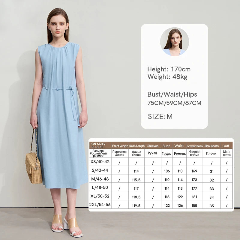Ärmelloses Damen Viskose Kleid Mit Schnürung Und Komfort