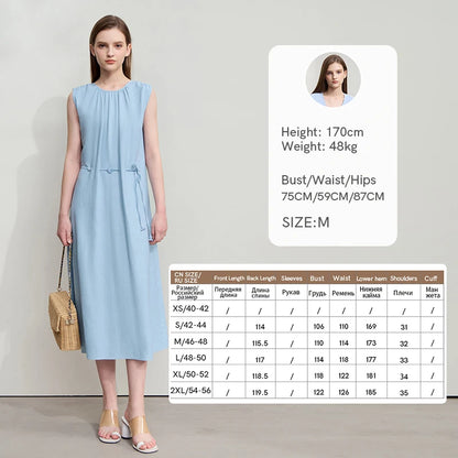 Ärmelloses Damen Viskose Kleid Mit Schnürung Und Komfort