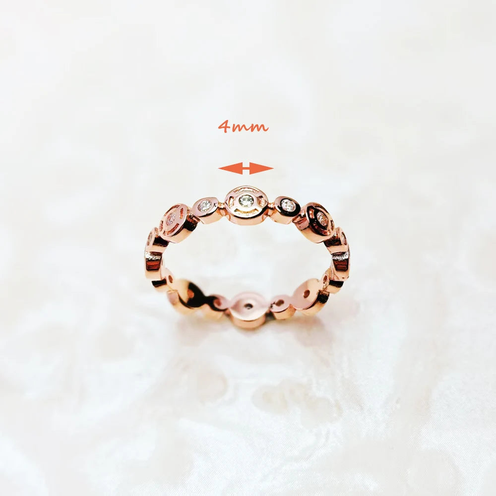 Damen-Ring Kreise romantisch Roségold aus Sterlingsilber
