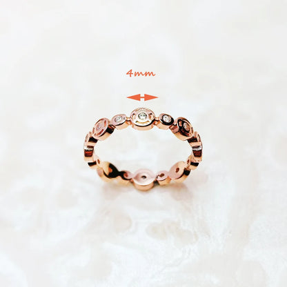 Damen-Ring Kreise romantisch Roségold aus Sterlingsilber