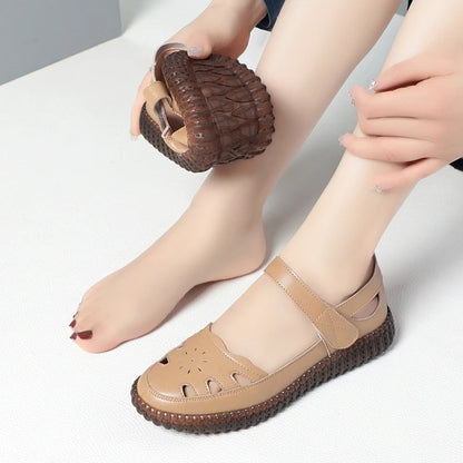 AIYUQI 2025 neue frauen sandalen Flache sohlen nicht-slip hohl frauen schuhe Sommer große-größe weibliche sandalen