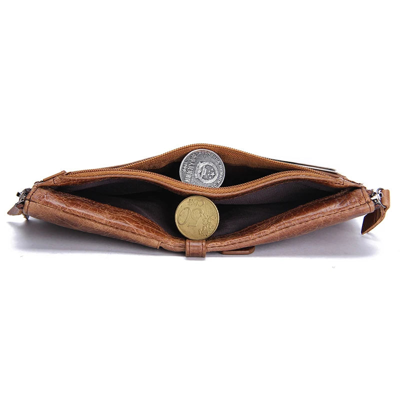 Herren Echtleder Geldbörse Reißverschluss Kartenhalter Luxus Designer Geldclip