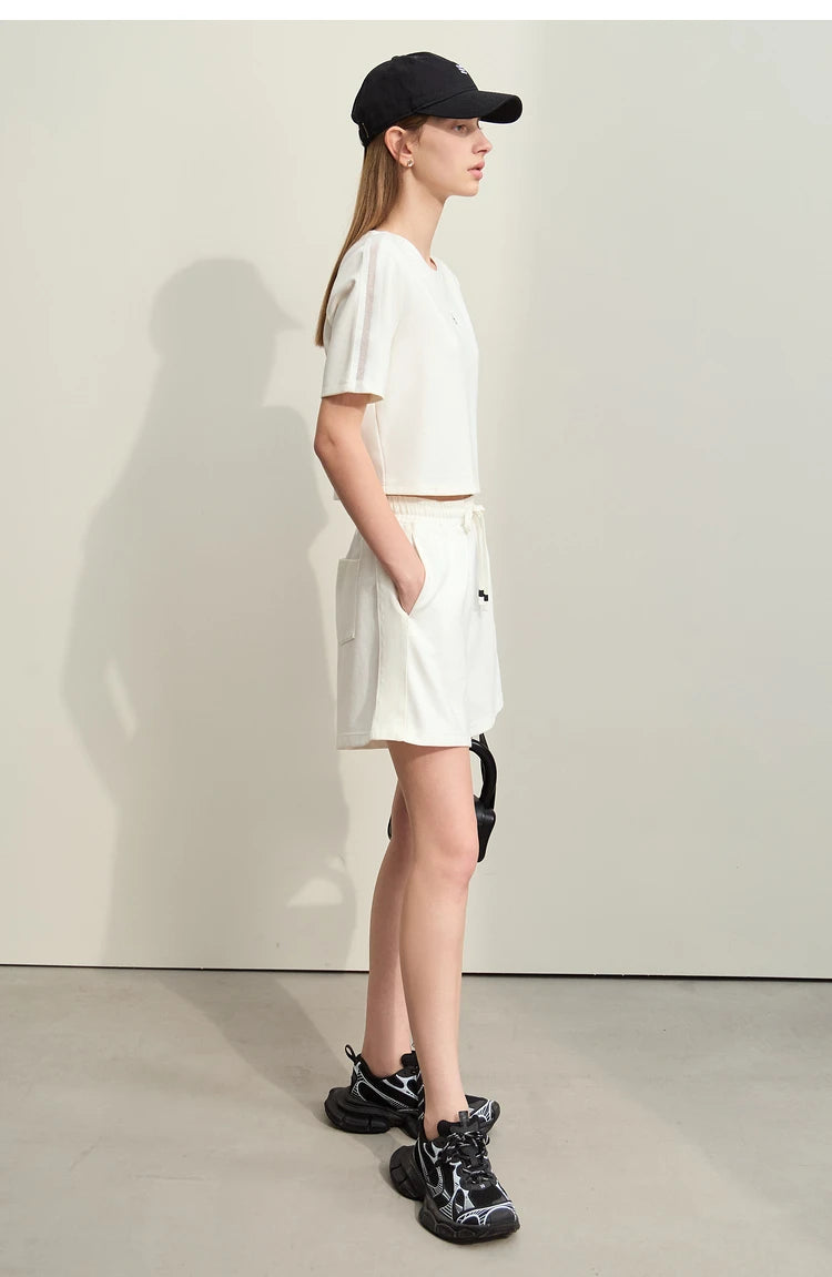 Damen Shorts im lässigen Stil mit Aushöhlung und elastischer Taille