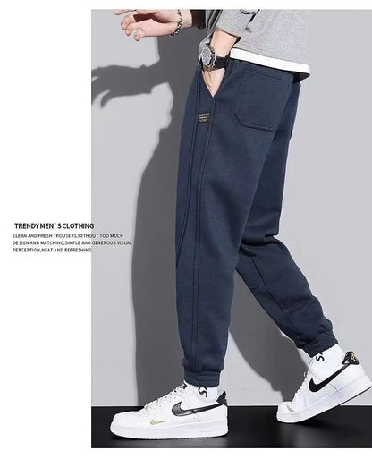 Warme Herren-Sporthose mit Kordelzug im lockeren japanischen Stil – ideal für Herbst und Winter