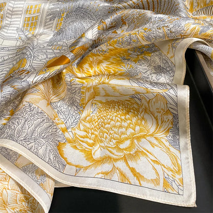 Damen Seidenschal quadratisch Halstuch Bandana Hijab Pashmina Poncho