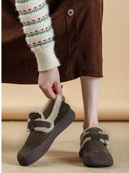 AIYUQI Women Sneakers Winter 2024 New Velvet Genuine Leather Beanie Shoes Women Flat Large Size Women Casual Shoes