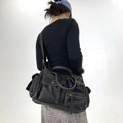 Damen-Handtasche Top-Handle aus PU-Leder mit Tassel-Design und Mehrfachfächern für Abendtaschen geeignet