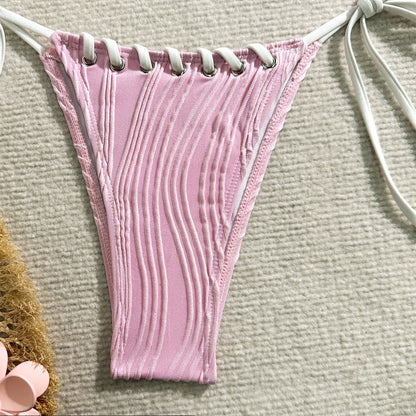 Sommerliches kariertes Bikini-Set mit Push-up-Effekt – verführerische Bademode für den Strand und Pool