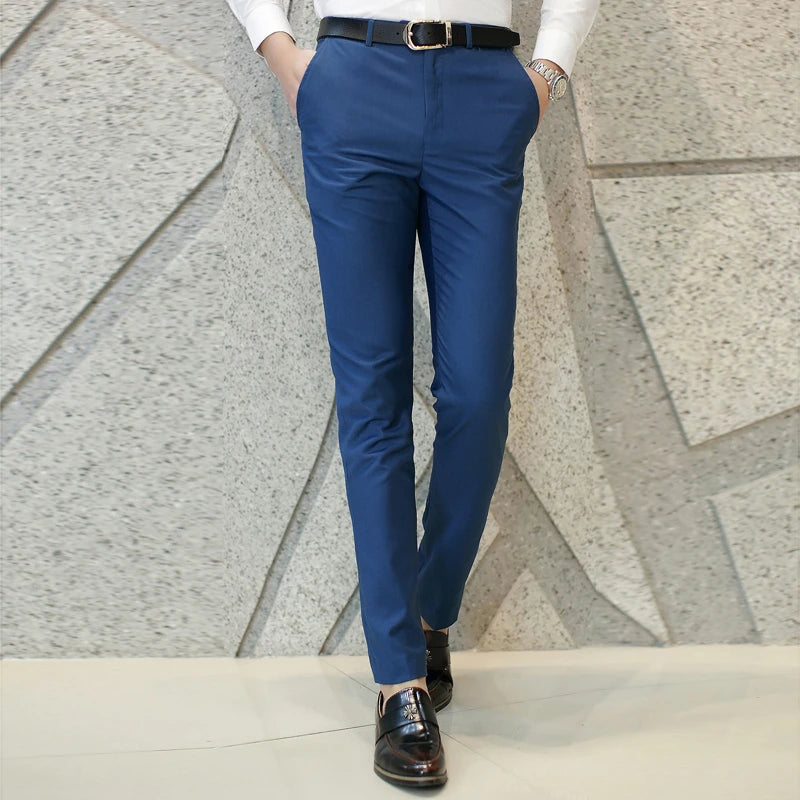 M-6XL Herrenmode Boutique Business Büro Anzughose Männlich Reine Farbe Freizeithose Formelle Bräutigam Hochzeitskleid Hose Hose