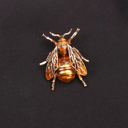 Brosche Hummel Biene Emaille Gelb Insekt Urlaub Bankett Damen