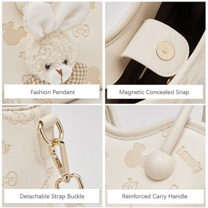Damen Handtasche Aus PU-Leder Im Bucket-Stil Mit Crossbody Design