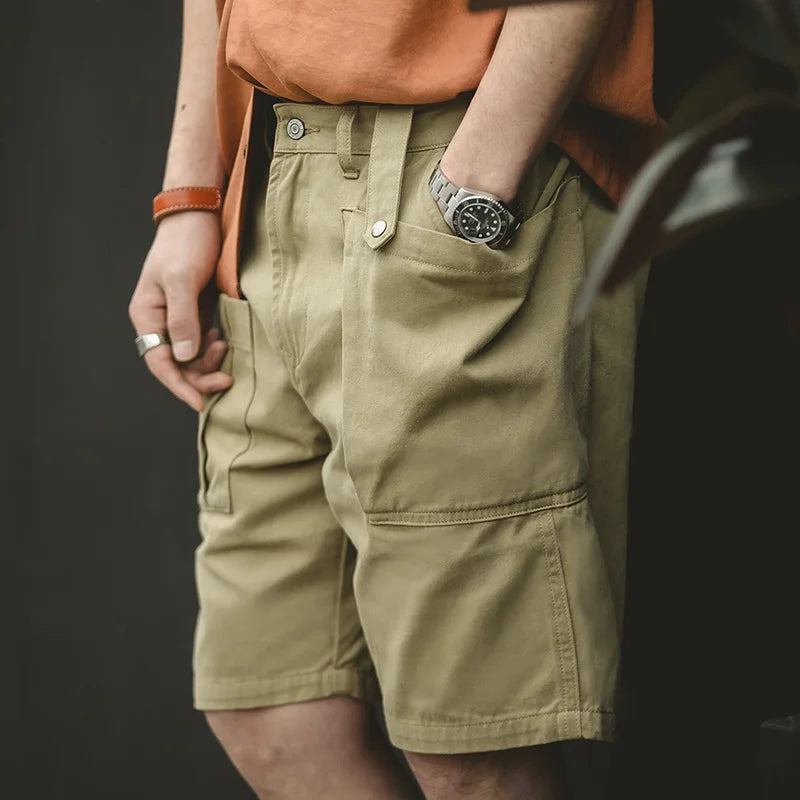 Herren Cargo Shorts im Militär-Stil mit verstellbarer Taille und Taschen