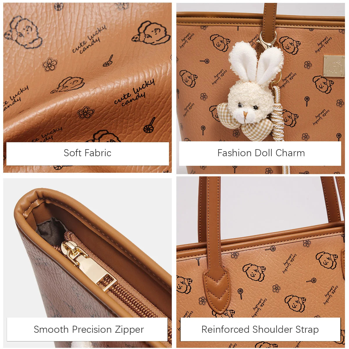 Damen Schultertasche Aus PU-Leder Mit Großer Kapazität Und Alltagslook