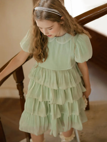 Ärmelloses weißes Sommerkleid für Mädchen mit Blumenmuster – festliches Ballkleid aus Tüll für Hochzeiten und Geburtstagsfeiern