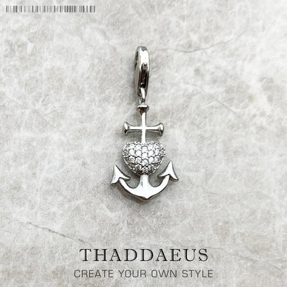 Damen-Charm-Anhänger Faith Hope Love Kreuz Herz Anker aus Sterlingsilber