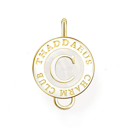Damen-Charm-Anhänger Münze vergoldet Vintage elegant aus Sterlingsilber