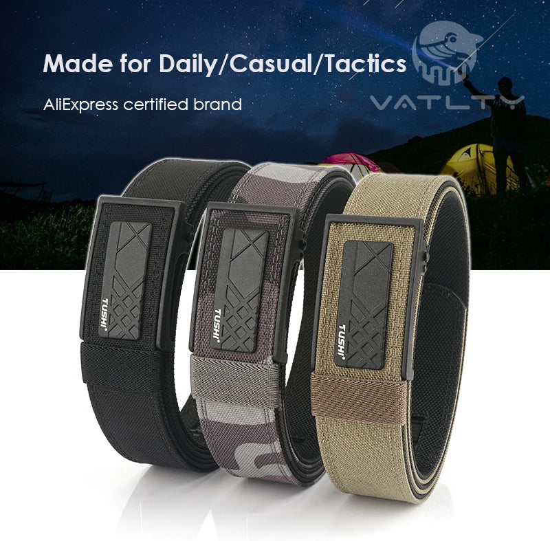 VATLY Multifunktions Tactical Gürtel Herren Nylon Rigid Automatik-Schnalle