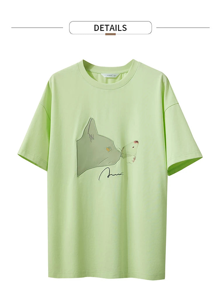 Damen T-Shirt im lässigen Stil mit Rundhalsausschnitt und kurzem Arm