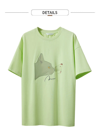 Damen T-Shirt im lässigen Stil mit Rundhalsausschnitt und kurzem Arm