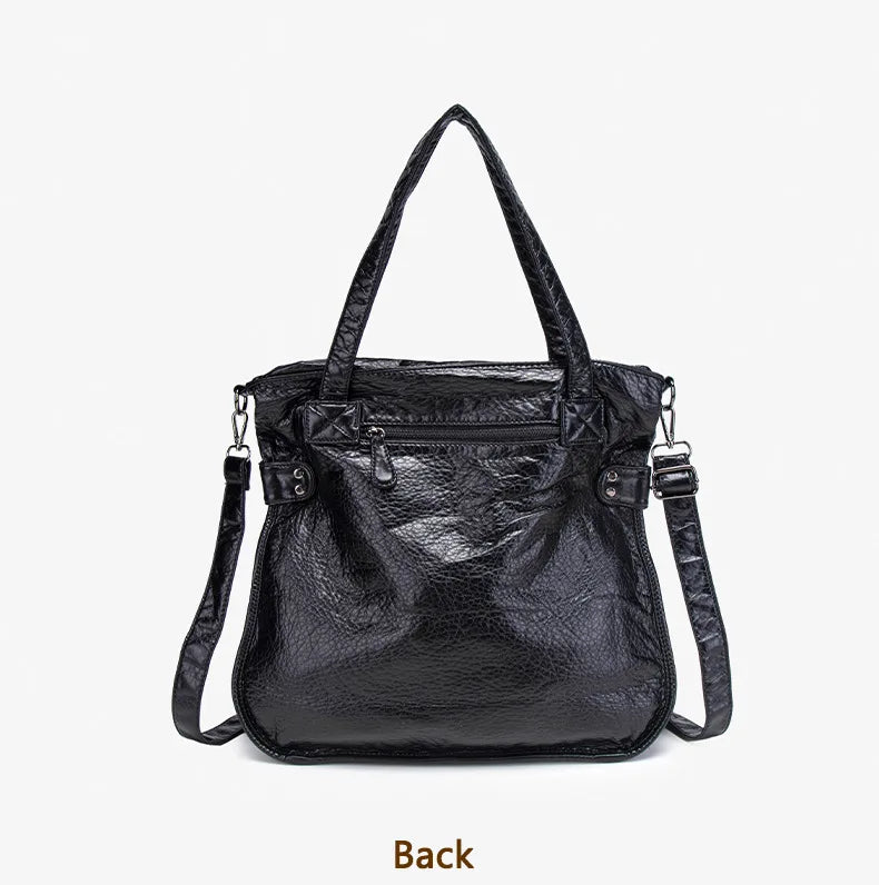 Damen-Handtasche aus weichem Leder mit Mehrfachfächern Große Umhängetasche mit Top-Griff