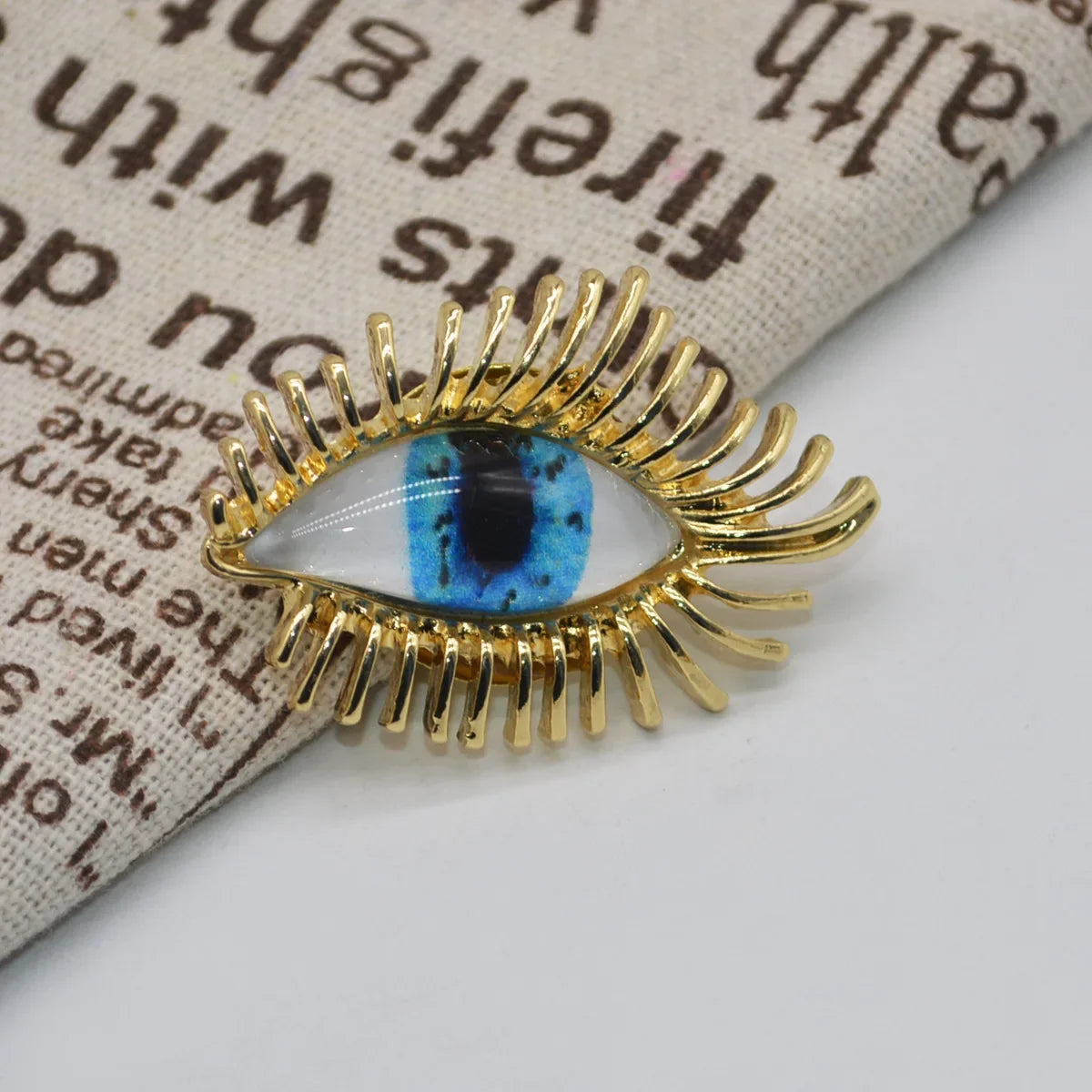 Brosche Emaille Kristall Auge Anhänger Perle Palast Vintage Unisex