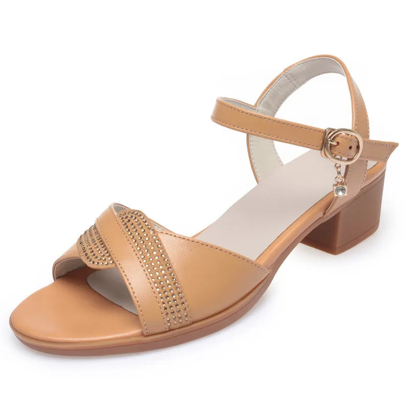 Damen Leder Sandalen Keil Casual Gr. 41-42