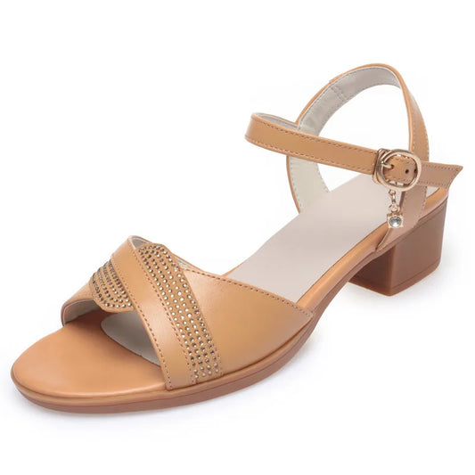 Damen Leder Sandalen Keil Casual Gr. 41-42