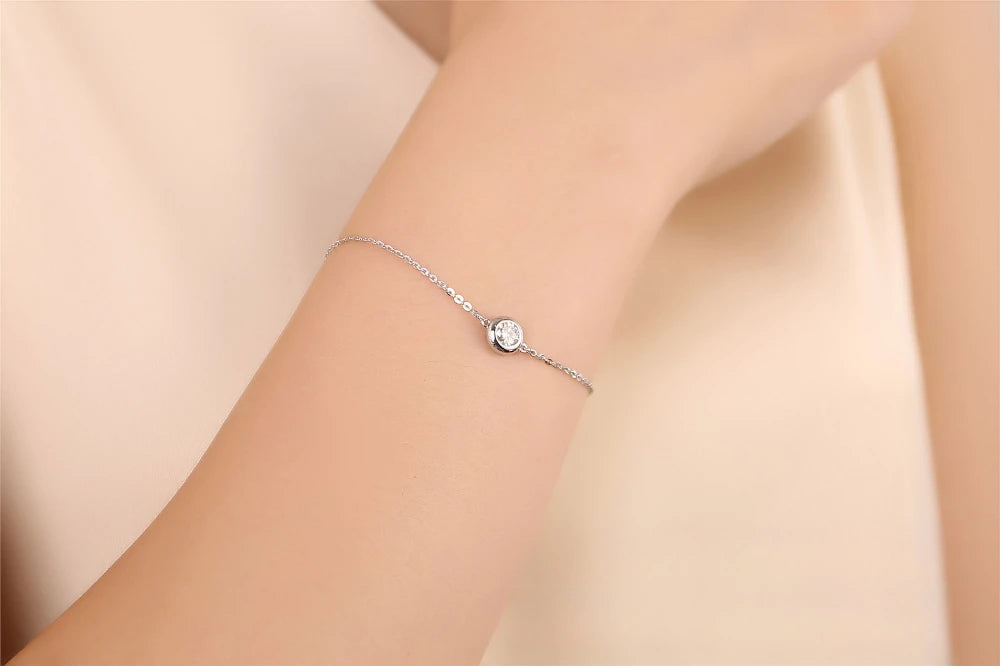 Damen-Armband mit Moissanit in Lünettenfassung