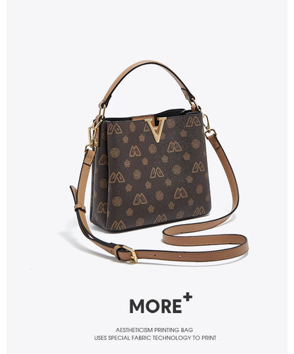 Damen Handtasche im Retro-Stil mit kleinem Bucket Bag