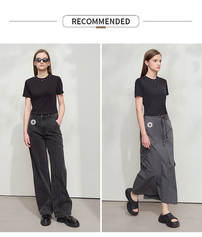 Damen Kurzarm T-Shirt im minimalistischen Design für den Sommer 2025
